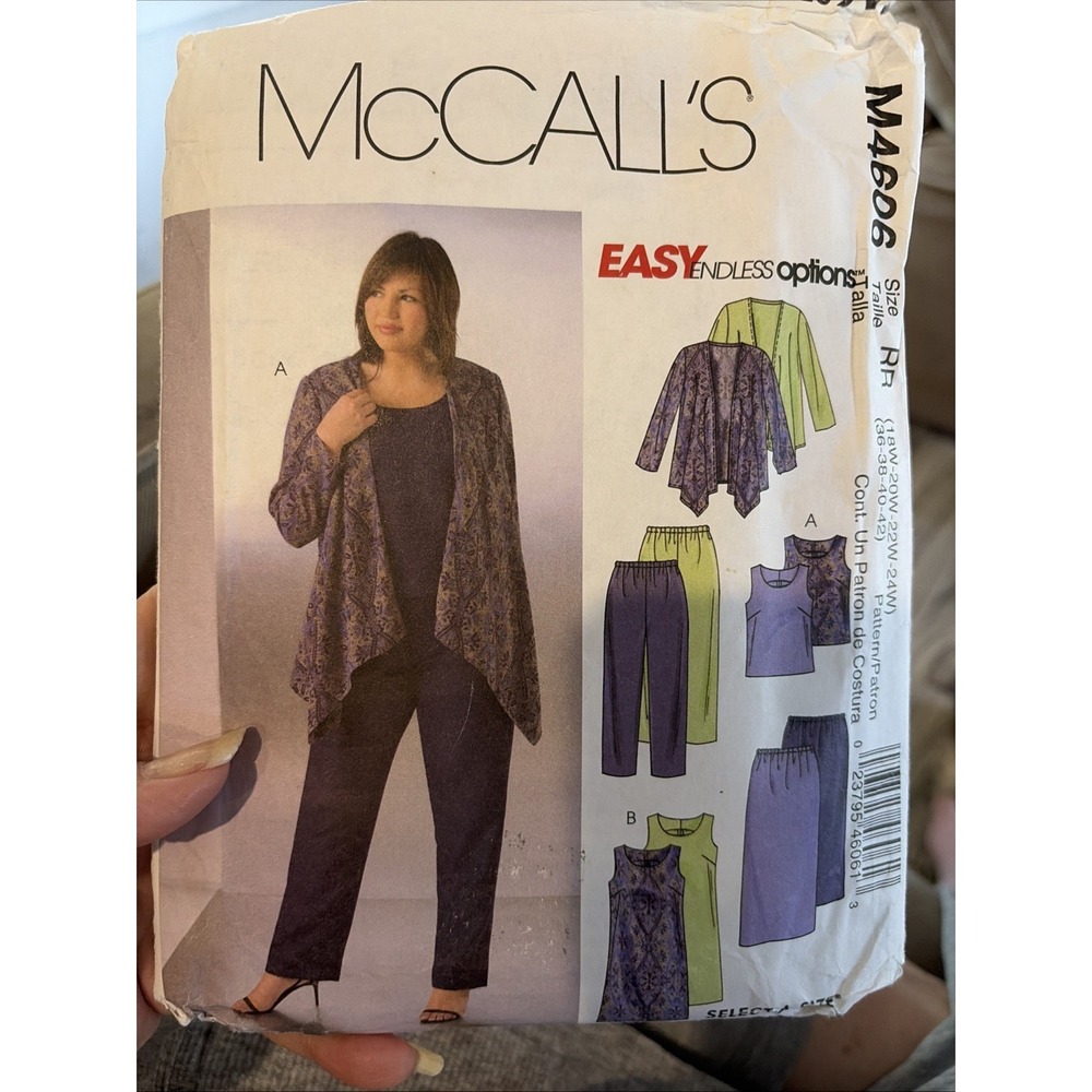 McCalls M4606 Womens Petite Jacket Top Dress Pants Skirt Pattern 18W-24W UNCUT